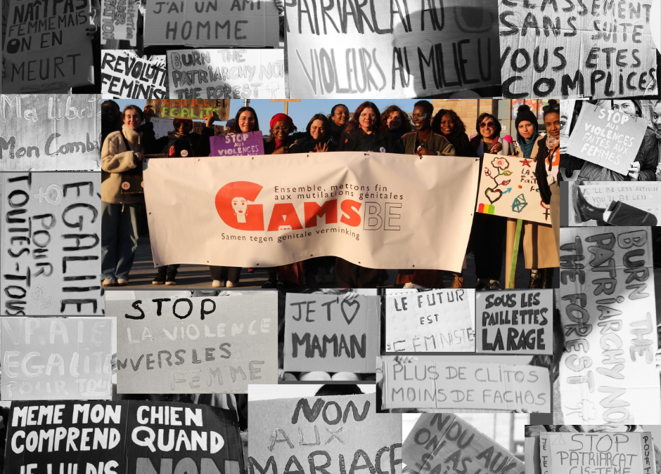 GAMS Belgique, engagé·e·s pour les Droits des Femmes lors de la Manifestation du 8 Mars